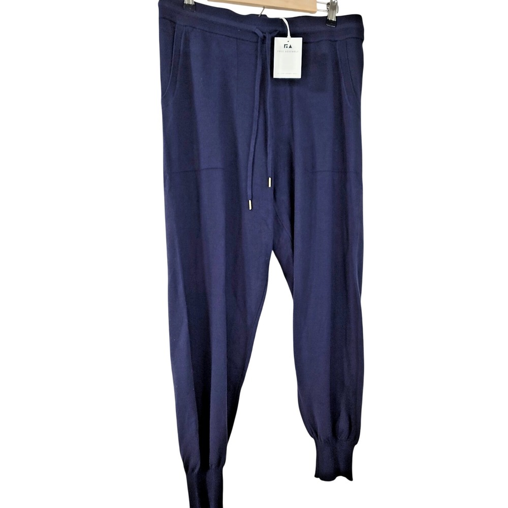 Free Assembly Womens Large Jogger Pants Navy Blue  Lounge Sweatpants NWT - Picture 2 of 7